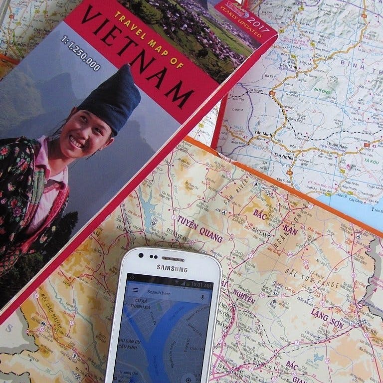 Maps for a motorbike road trip in Vietnam