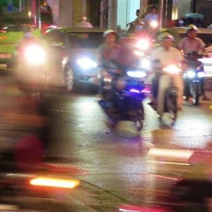 Best times of day to ride in/out of Saigon & Hanoi by motorbike, Vietnam