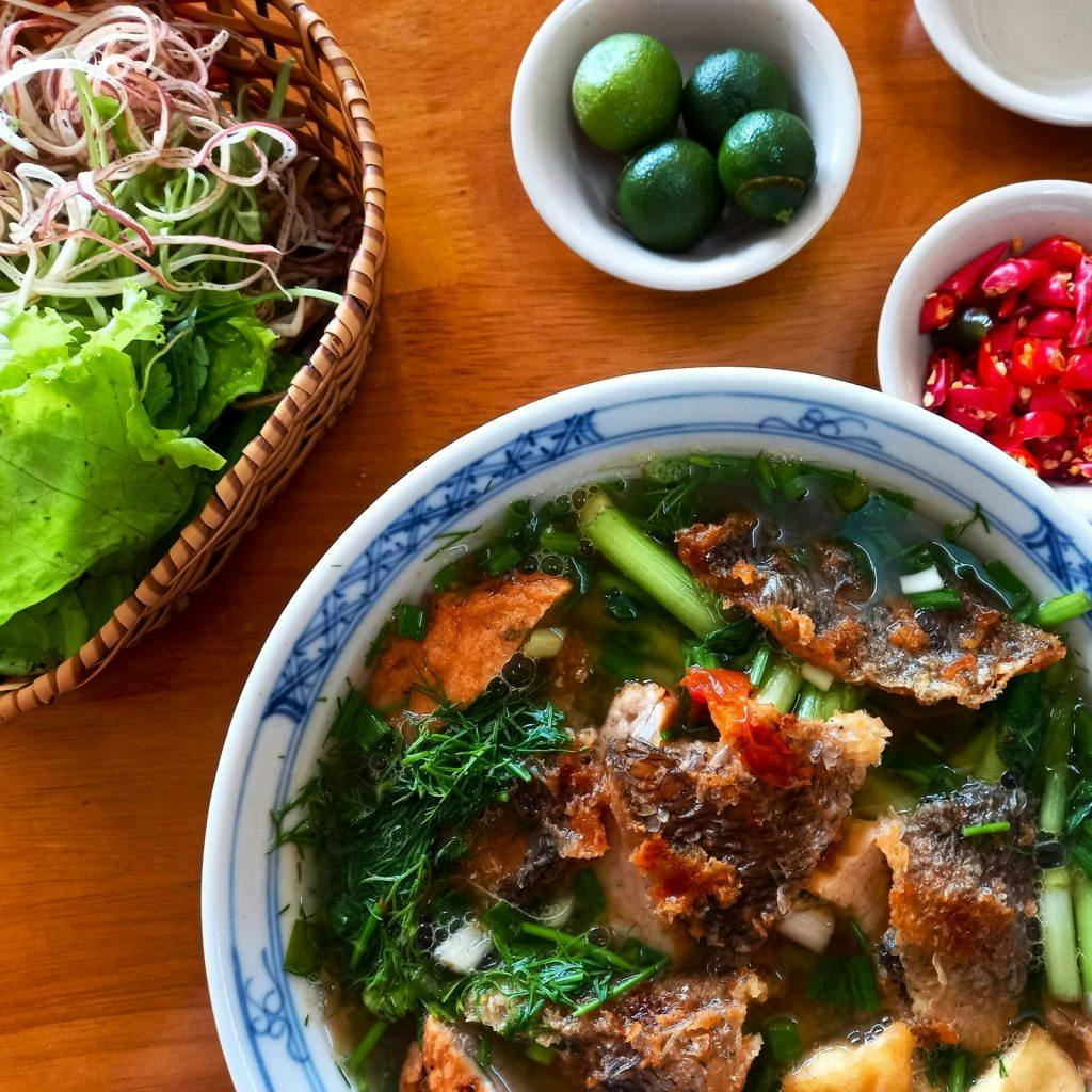Bún Cá Rô fish noodle soup, Vietnam